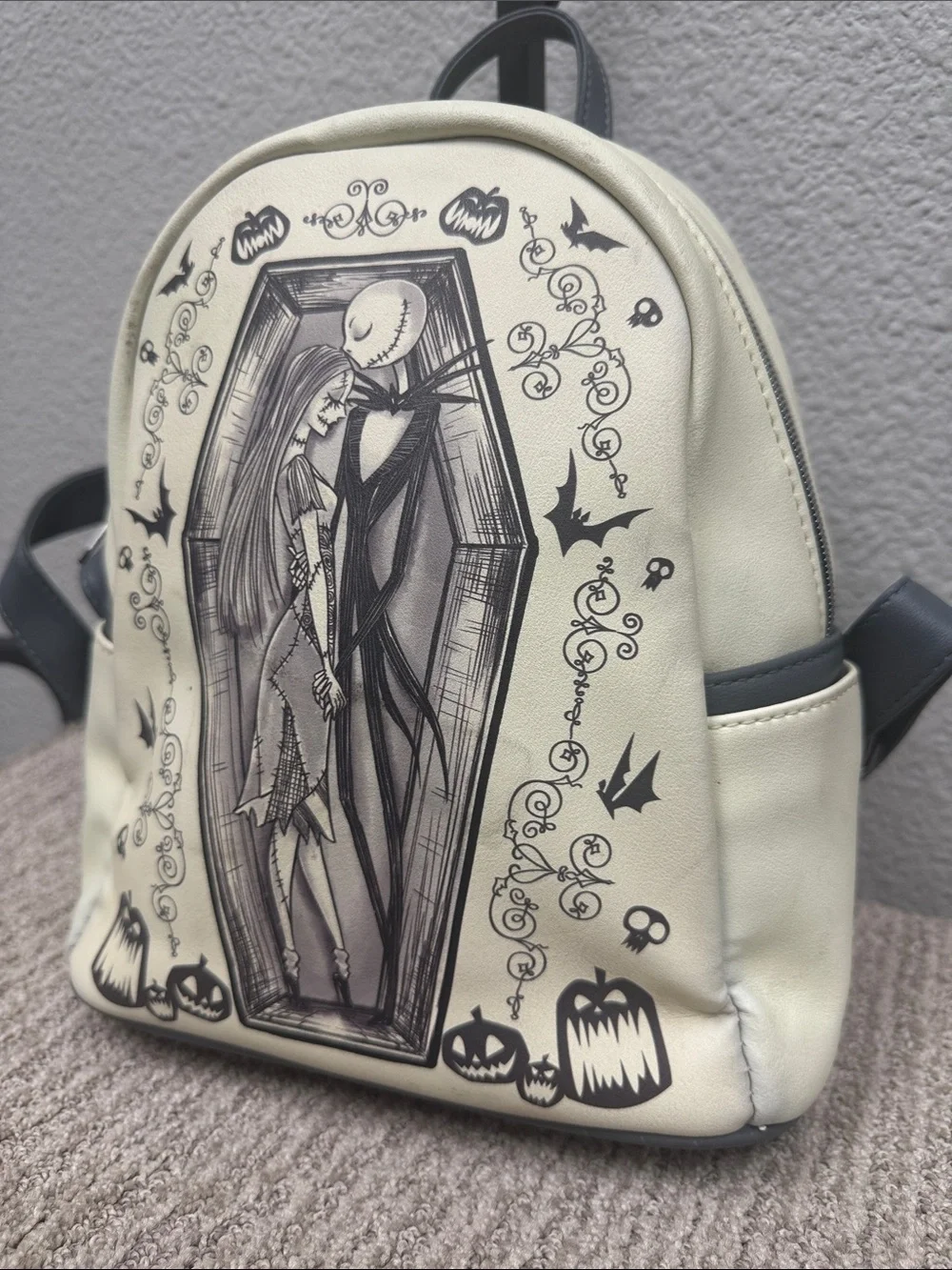 Disney The Nightmare Before Christmas Jack & Sally Cream Mini Backpack